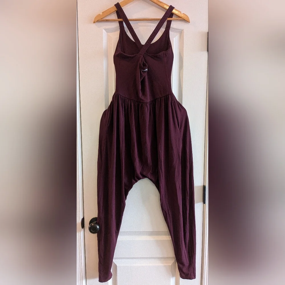 Imbodhi Bohdi Jumper Jumpsuit Burgundy Size Medium Minimalist Yoga Loungewear - Picture 9 of 14
